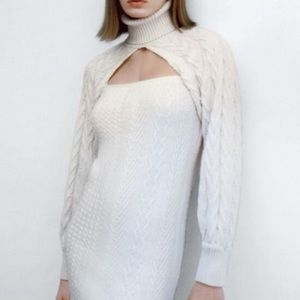 (NWT) Zara cable knit top arm warmer ecru size M